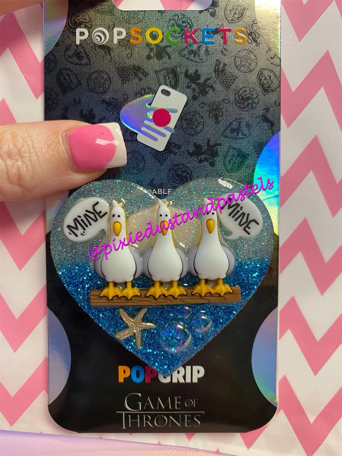Mine! Mine! Mine! Seagulls Nemo Phone Socket - Phone Grip Accessory or Badge Reel