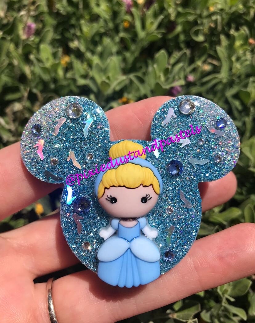 At the Stroke of Midnight - Cinderella's Glass Slippers Phone Socket - Phone Grip or Badge Reel