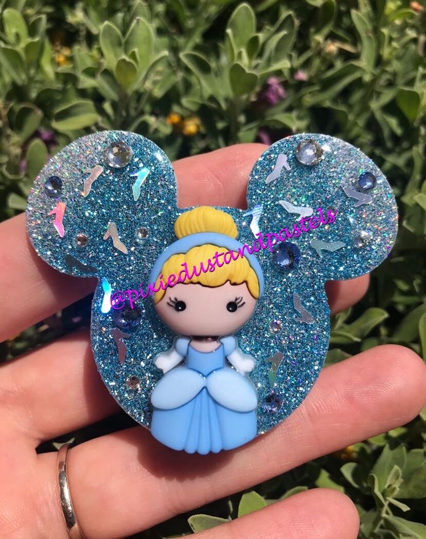 At the Stroke of Midnight - Cinderella's Glass Slippers Phone Socket - Phone Grip or Badge Reel