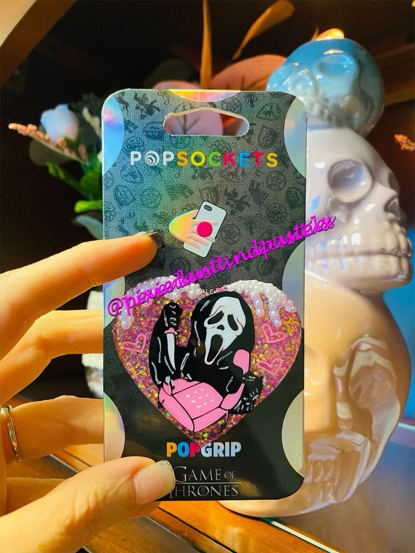 I Scream You Scream We all Scream for Horror Movies! Ghost Phone Socket - Phone Grip - Ornament Scary Movie