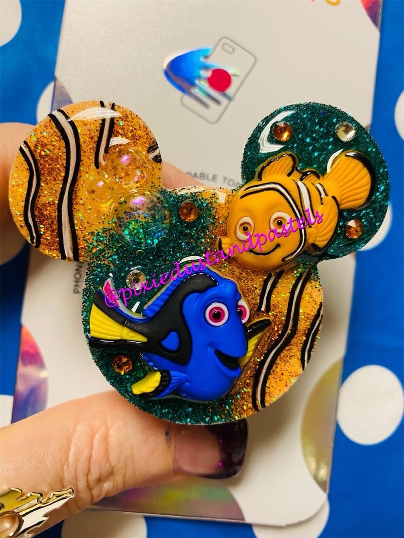 Just keep Swimming...Just keep Swimming! Dory & Nemo themed Phone Accessory or Badge Reel -