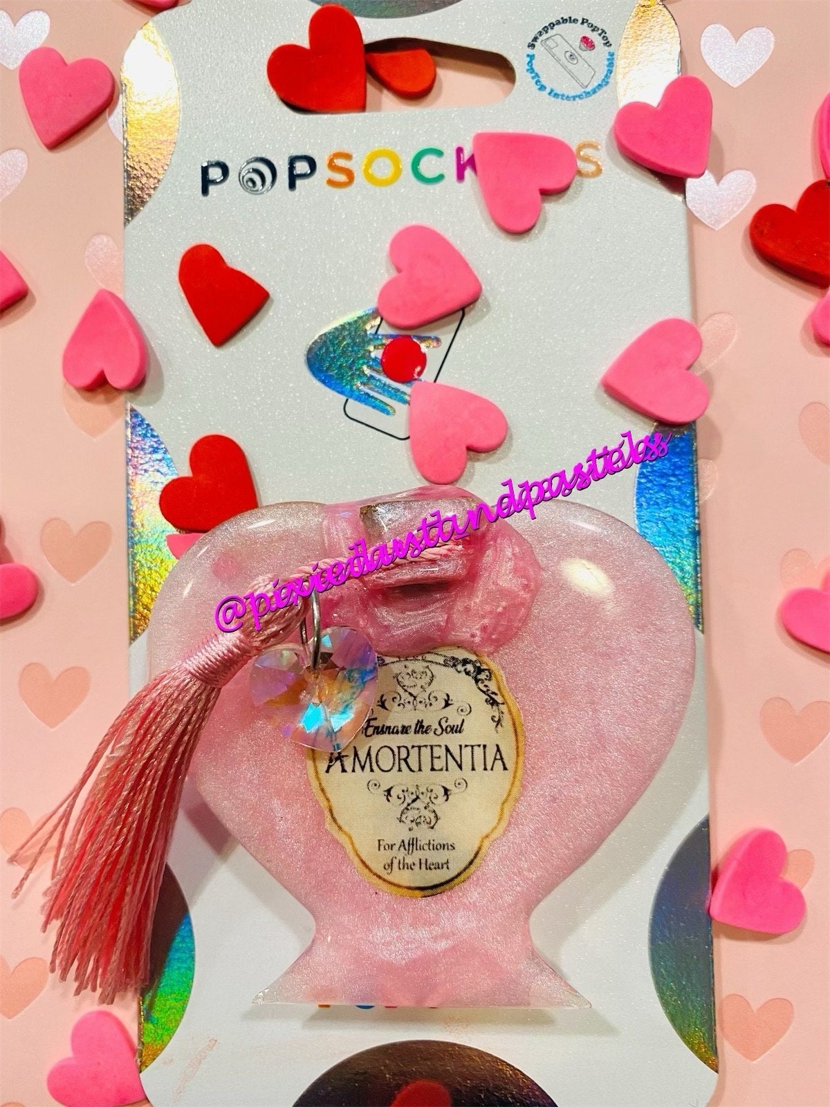 Valentines Day Love Potion Phone Accessory or Badge Reel - Phone Grip - Love is in the air!