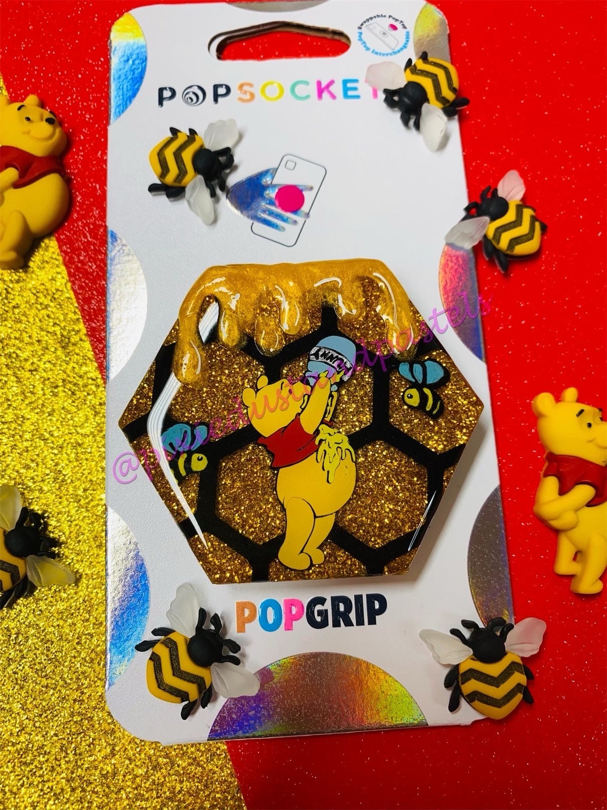 What's all the Buzzzzzz about?!? Silly old Pooh Bear and his Hunny pot Badge Reel or Phone Accessory - Winnie the Pooh