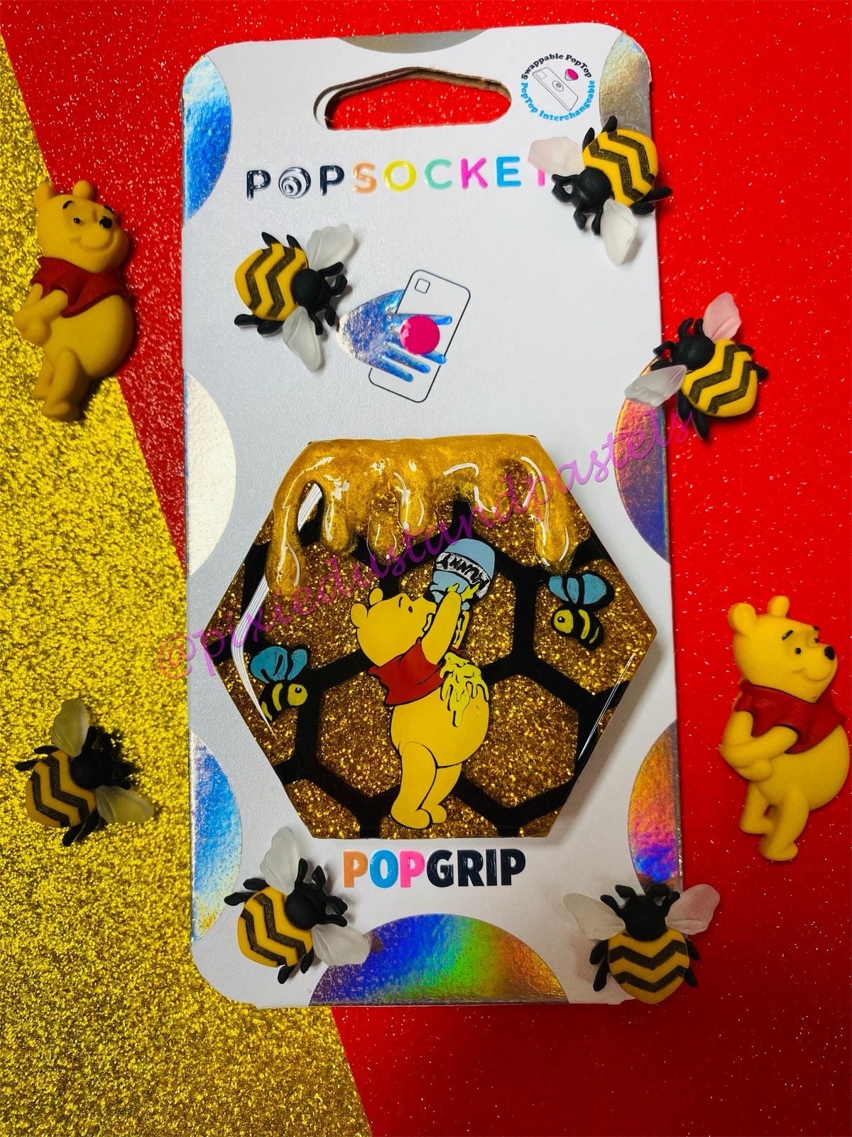 What's all the Buzzzzzz about?!? Silly old Pooh Bear and his Hunny pot Badge Reel or Phone Accessory - Winnie the Pooh