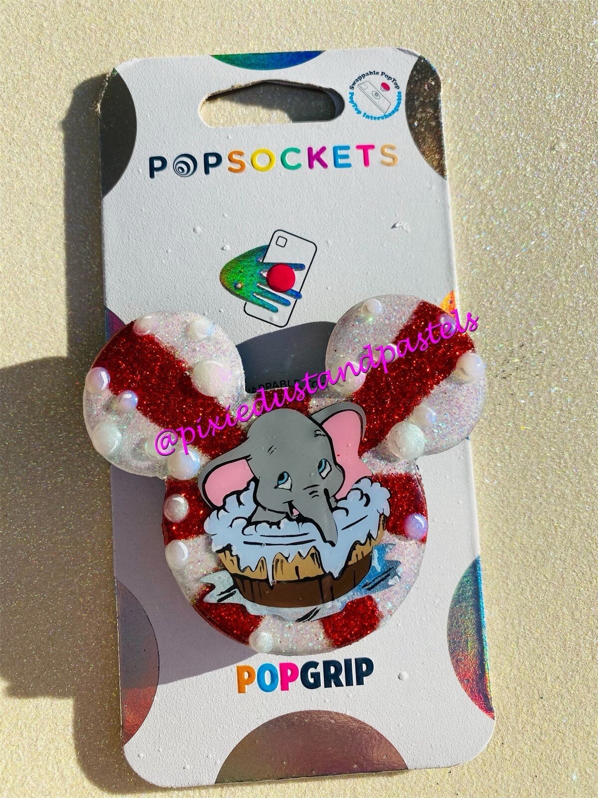 Dumbo’s Day at the Circus! Phone Accessory or Badge Reel - Dumbo the Flying Elephant Bubble Design!