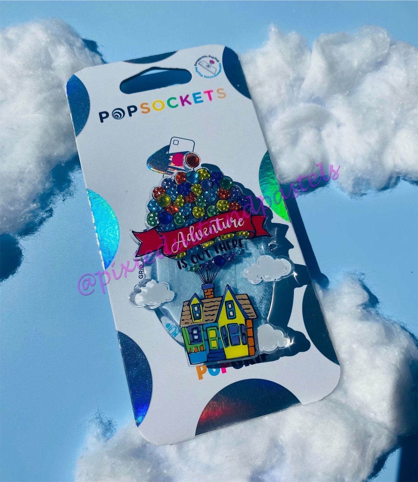 Adventure is Out There! Up! Design Phone Grip-Socket - Balloon house Pop! Bold Bling or Pastel Options