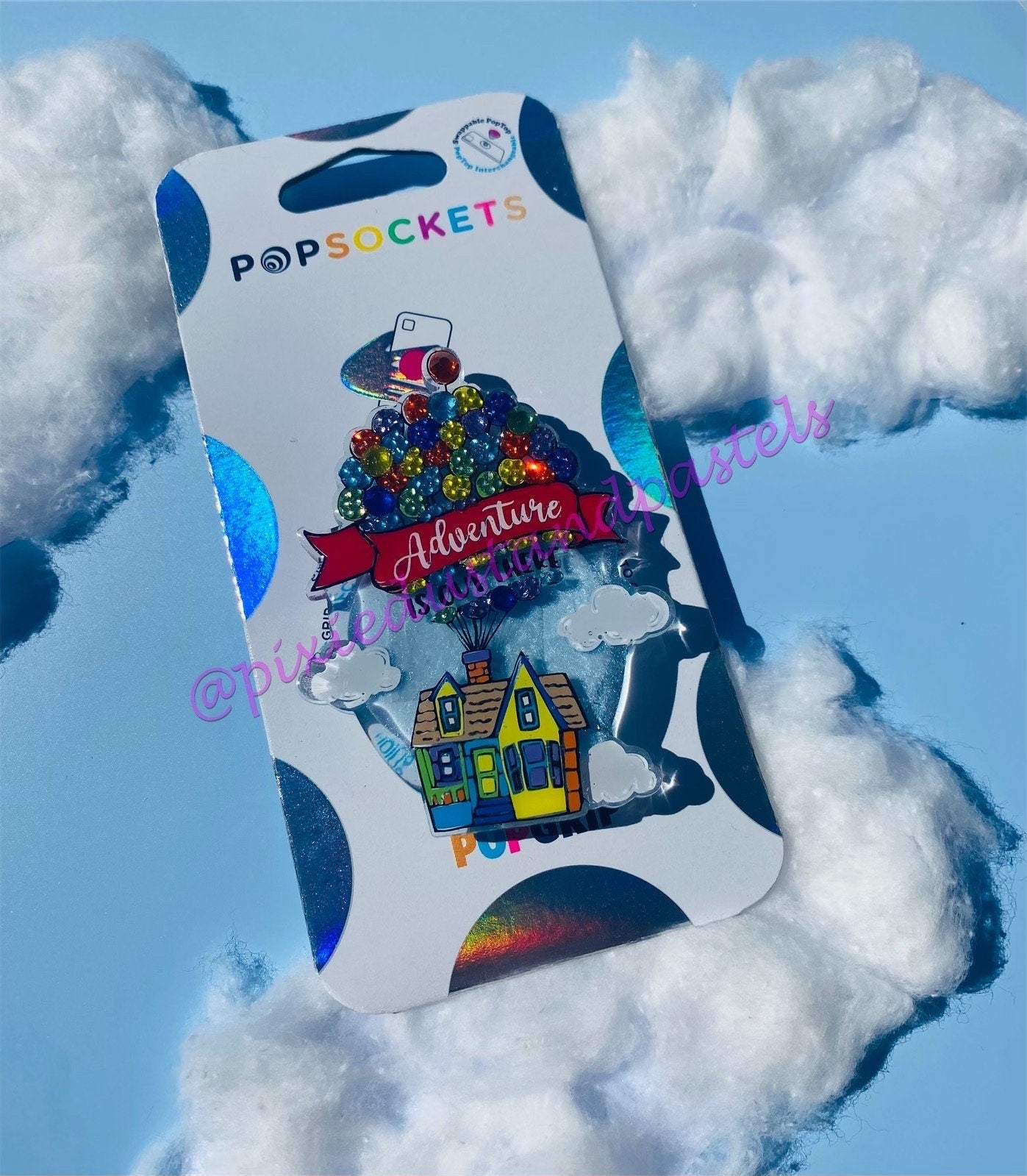 Adventure is Out There! Up! Design Phone Grip-Socket - Balloon house Pop! Bold Bling or Pastel Options