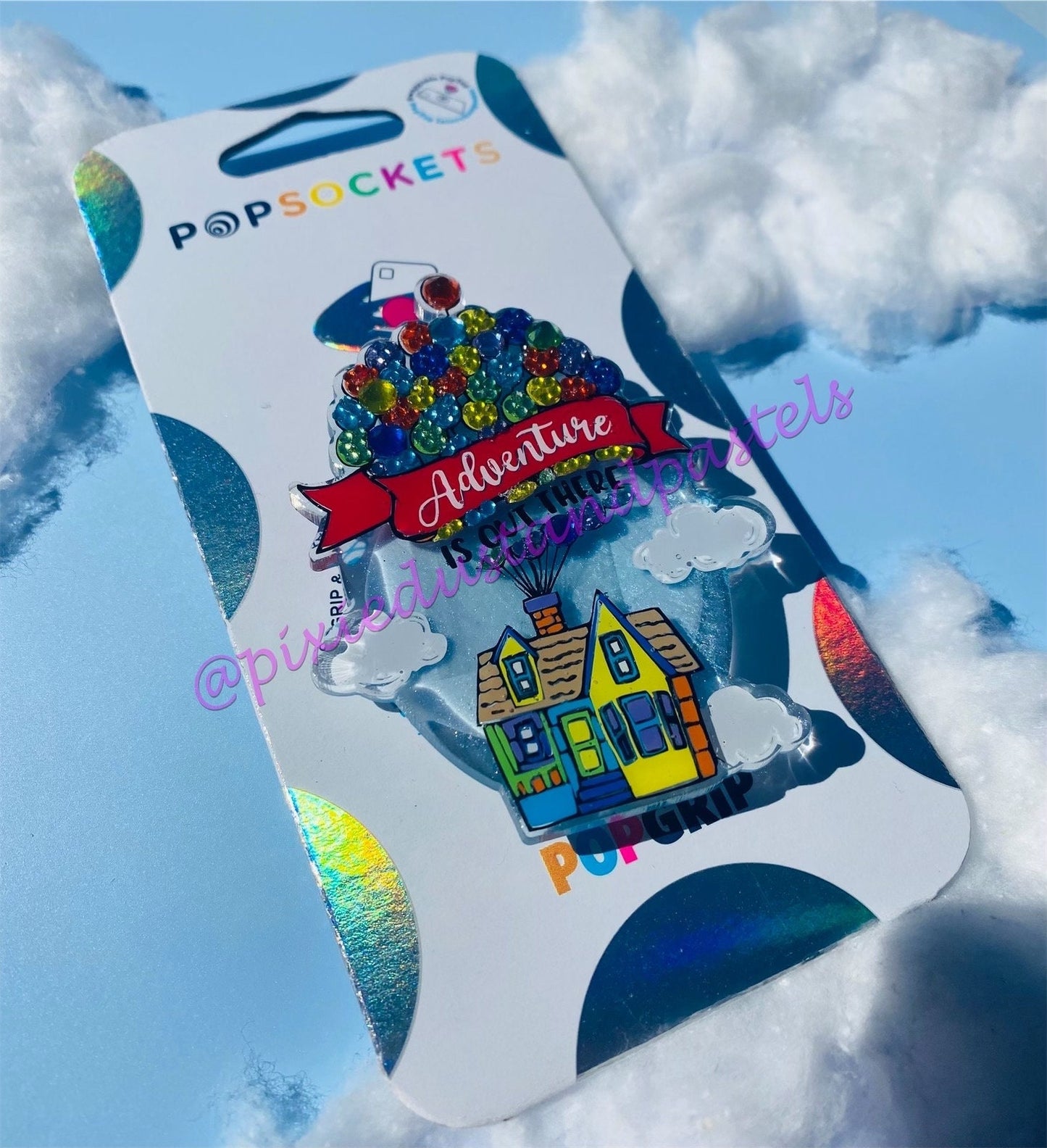 Adventure is Out There! Up! Design Phone Grip-Socket - Balloon house Pop! Bold Bling or Pastel Options