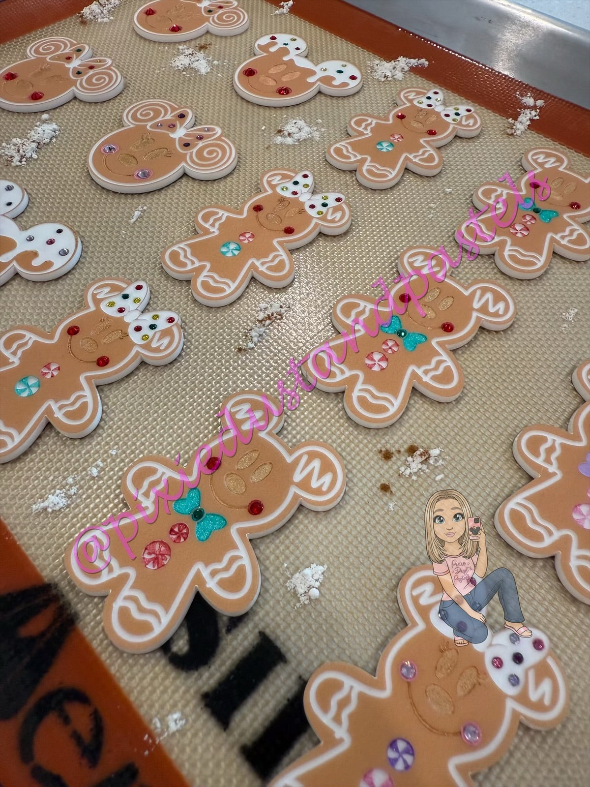 Straight Outta the oven! Gingerbread Mickey and Minnie Phone Grip or Badge Reel - Holiday Sweets and Treats!