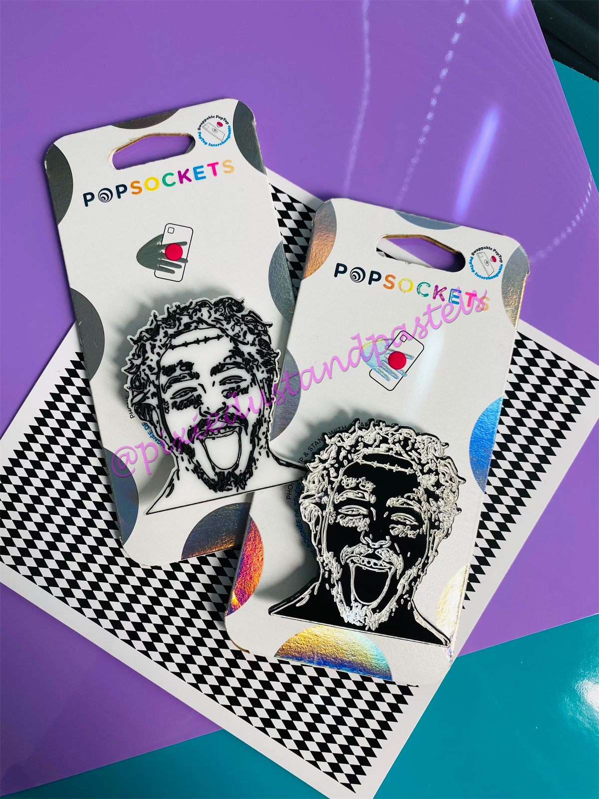 Posty’s Love Ya’ll So Much!! Post Phone Grip! Malone Etched Design! Phone Grip or Keychain