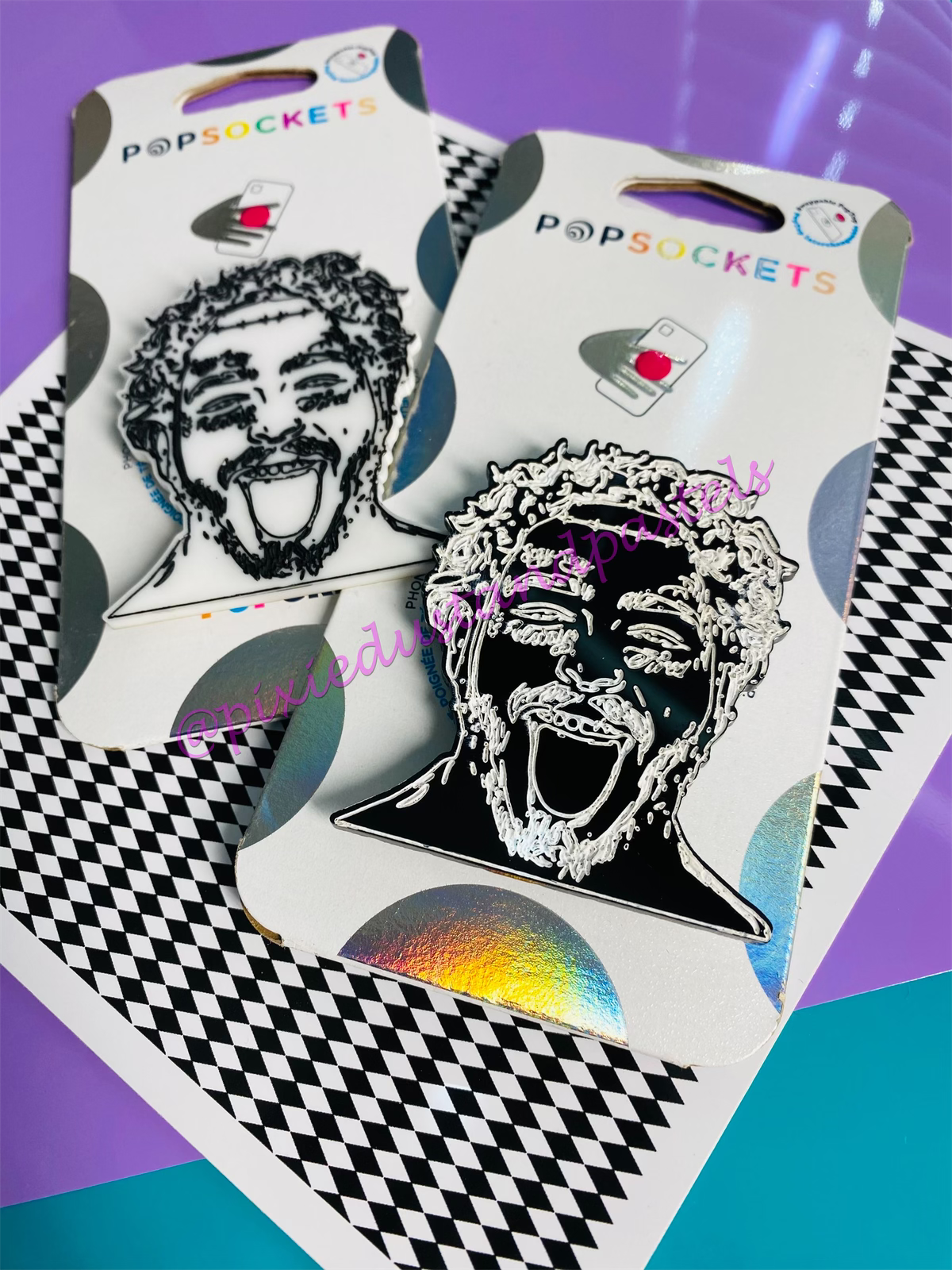 Posty’s Love Ya’ll So Much!! Post Phone Grip! Malone Etched Design! Phone Grip or Keychain