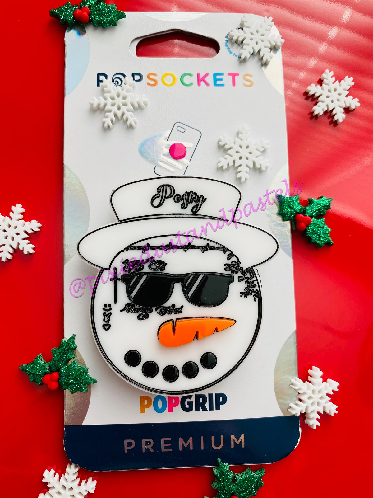 Posty the Snowman! Posty Malone the Snowman Phone Grip or Holiday Ornament!