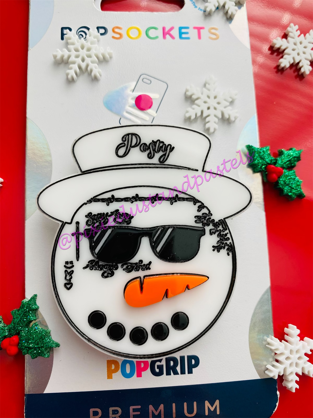 Posty the Snowman! Posty Malone the Snowman Phone Grip or Holiday Ornament!