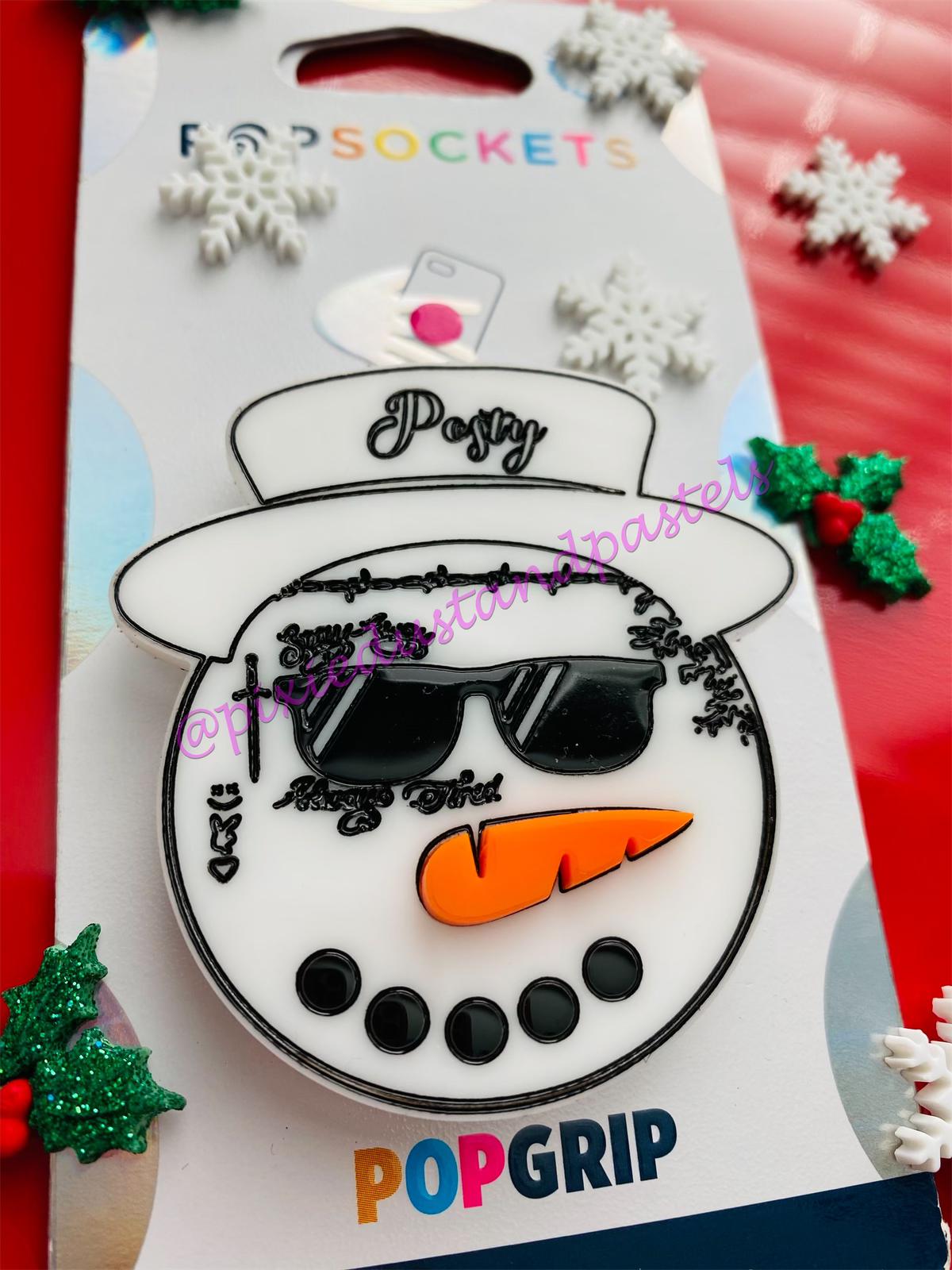 Posty the Snowman! Posty Malone the Snowman Phone Grip or Holiday Ornament!