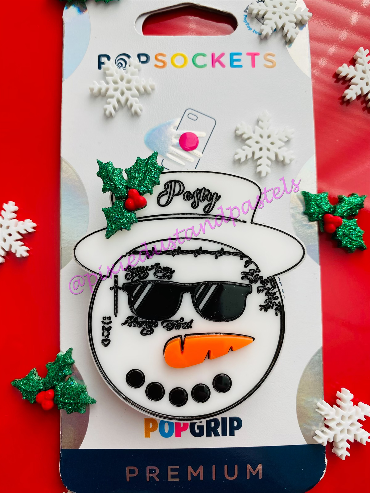 Posty the Snowman! Posty Malone the Snowman Phone Grip or Holiday Ornament!