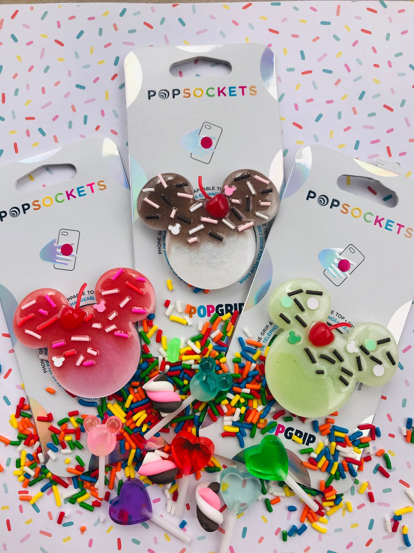 Mickey and Minnie’s Sweet Shop! Ice cream themed Phone Accessory -Phone Socket - Phone Grip