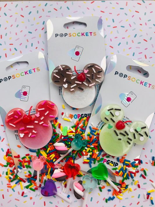 Mickey and Minnie’s Sweet Shop! Ice cream themed Phone Accessory -Phone Socket - Phone Grip