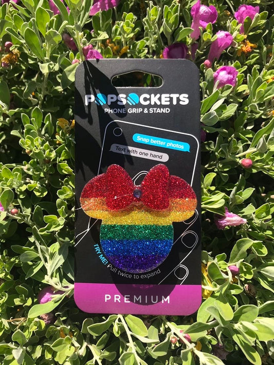 Pride Month Rainbow glitter Phone - Pride Month LGBTQIA+ Badge Reel Mickey or Minnie Phone pop