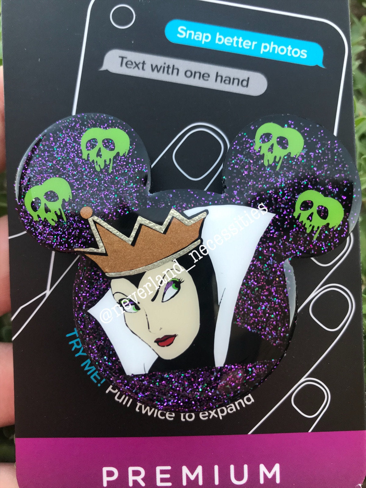 Just one bite! Evil Queen Phone Grip - Badge Reel - Phone Grip Pop