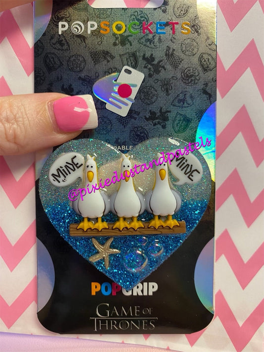 Mine! Mine! Mine! Seagulls Nemo Phone Socket - Phone Grip Accessory or Badge Reel