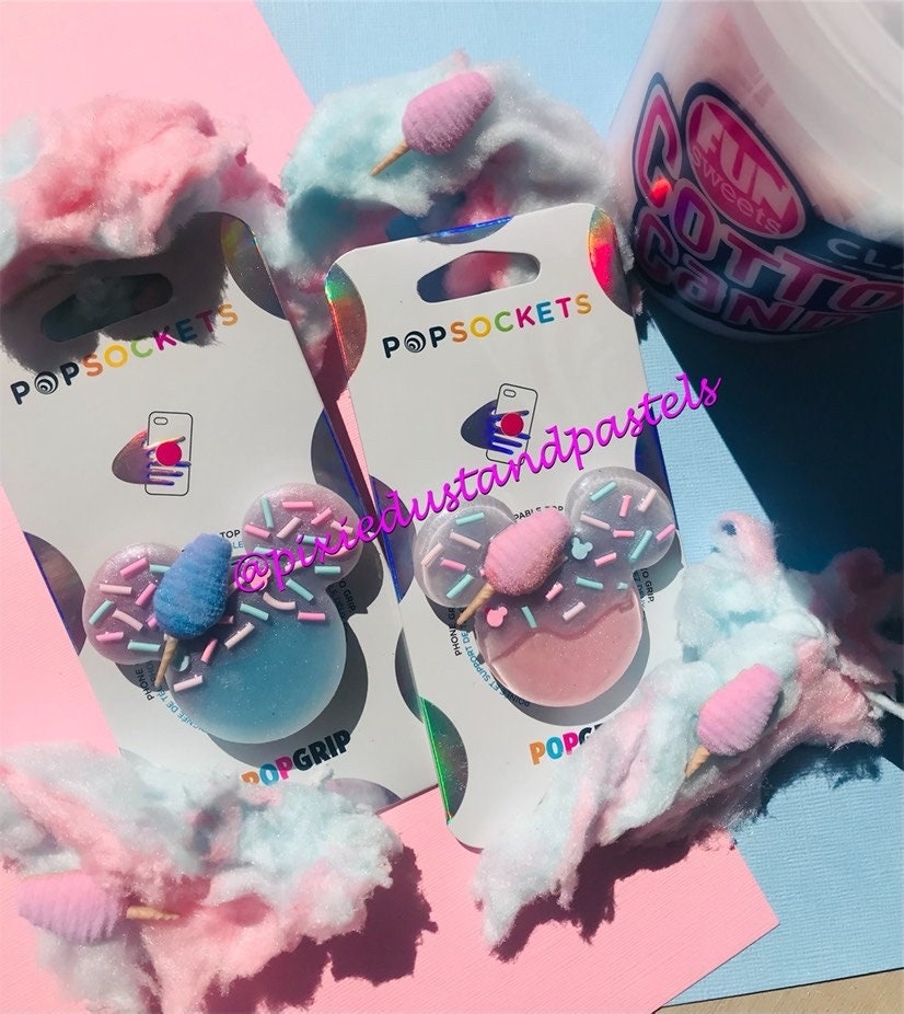 Cotton Candy Dreams and Sweet Mickey Treats! Cotton Candy Phone Grip - Cotton Candy Phone Socket or Badge Reel