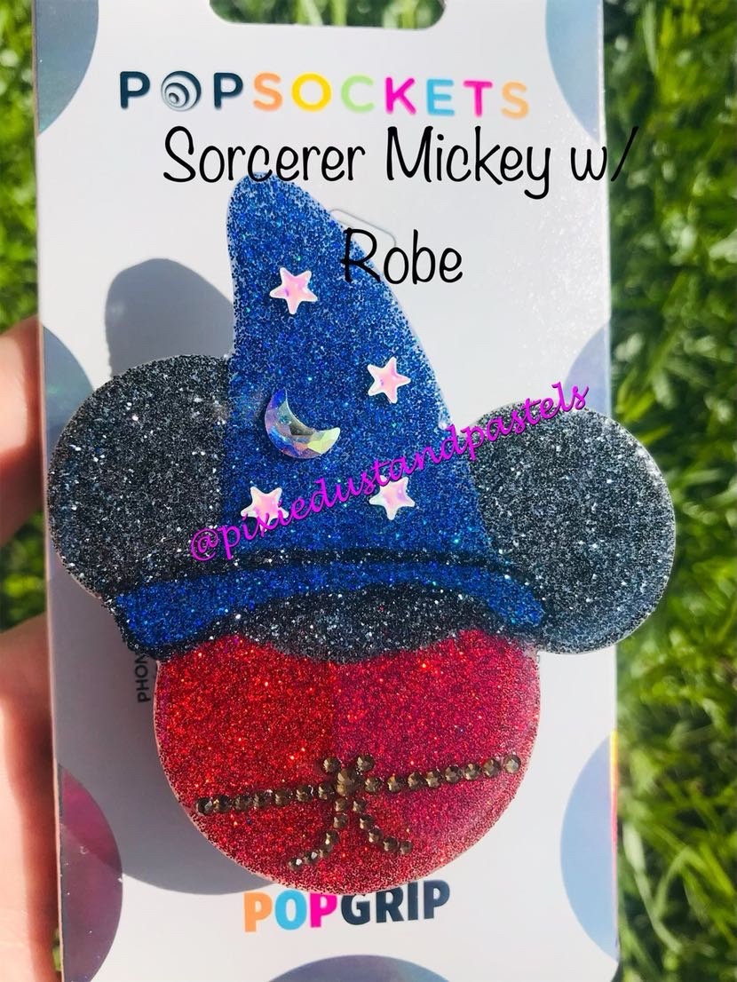 Fantasmic Sorcerer Mouse Phone Grip - Mickey Sorcerer Phone Socket or Badge Reel