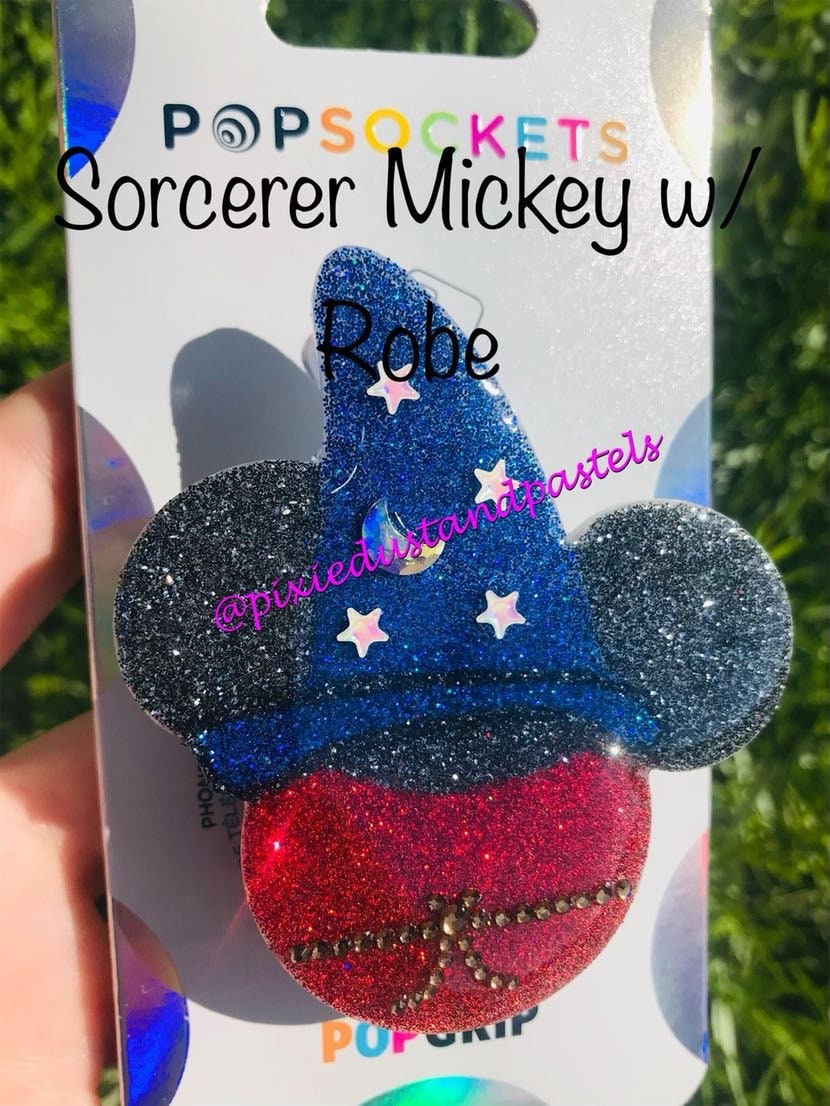 Fantasmic Sorcerer Mouse Phone Grip - Mickey Sorcerer Phone Socket or Badge Reel