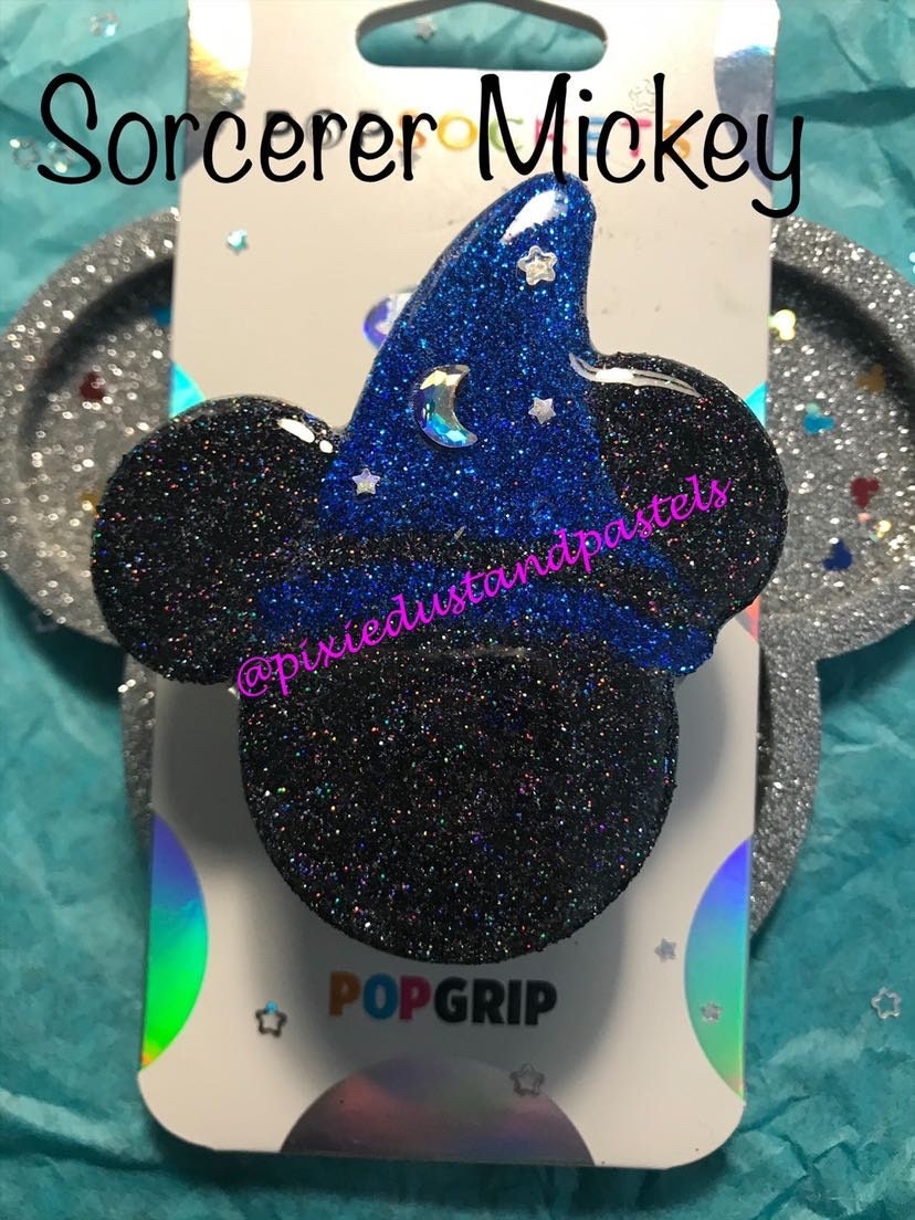 Fantasmic Sorcerer Mouse Phone Grip - Mickey Sorcerer Phone Socket or Badge Reel