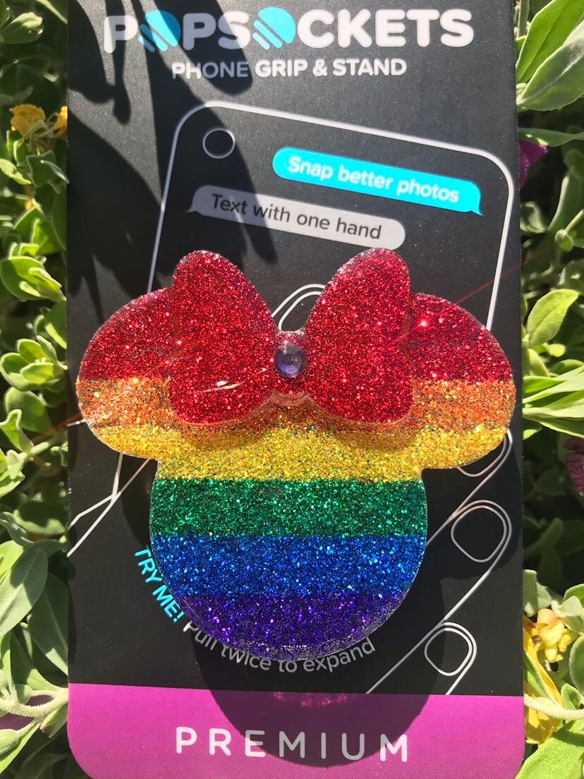 Pride Month Rainbow glitter Phone - Pride Month LGBTQIA+ Badge Reel Mickey or Minnie Phone pop