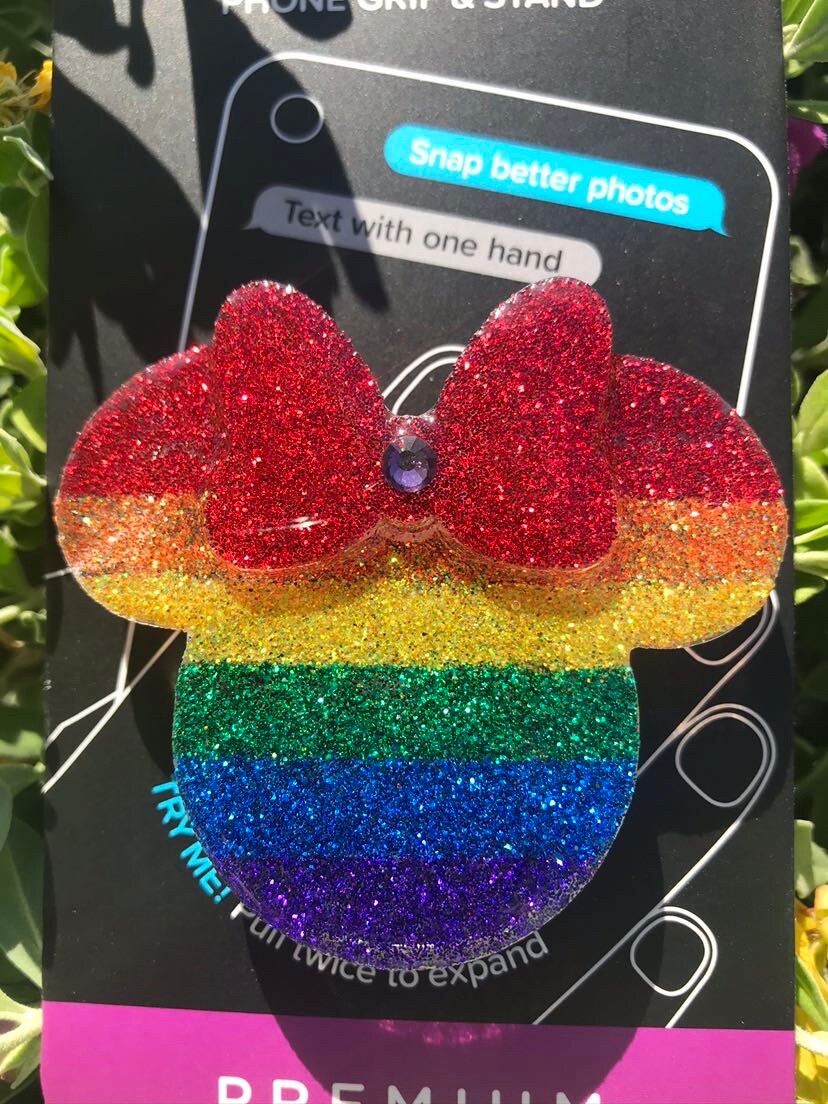 Pride Month Rainbow glitter Phone - Pride Month LGBTQIA+ Badge Reel Mickey or Minnie Phone pop