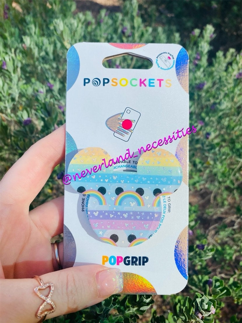 Pastel Dreams and Mickey Rainbow  Love Phone Grip - Love is Love - Phone Socket or Badge Reel