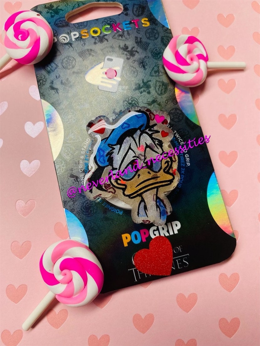 Lovestruck Donald! Duck in Love Phone Grip or Badge Reel - Fab 5 Socket for your Phone!