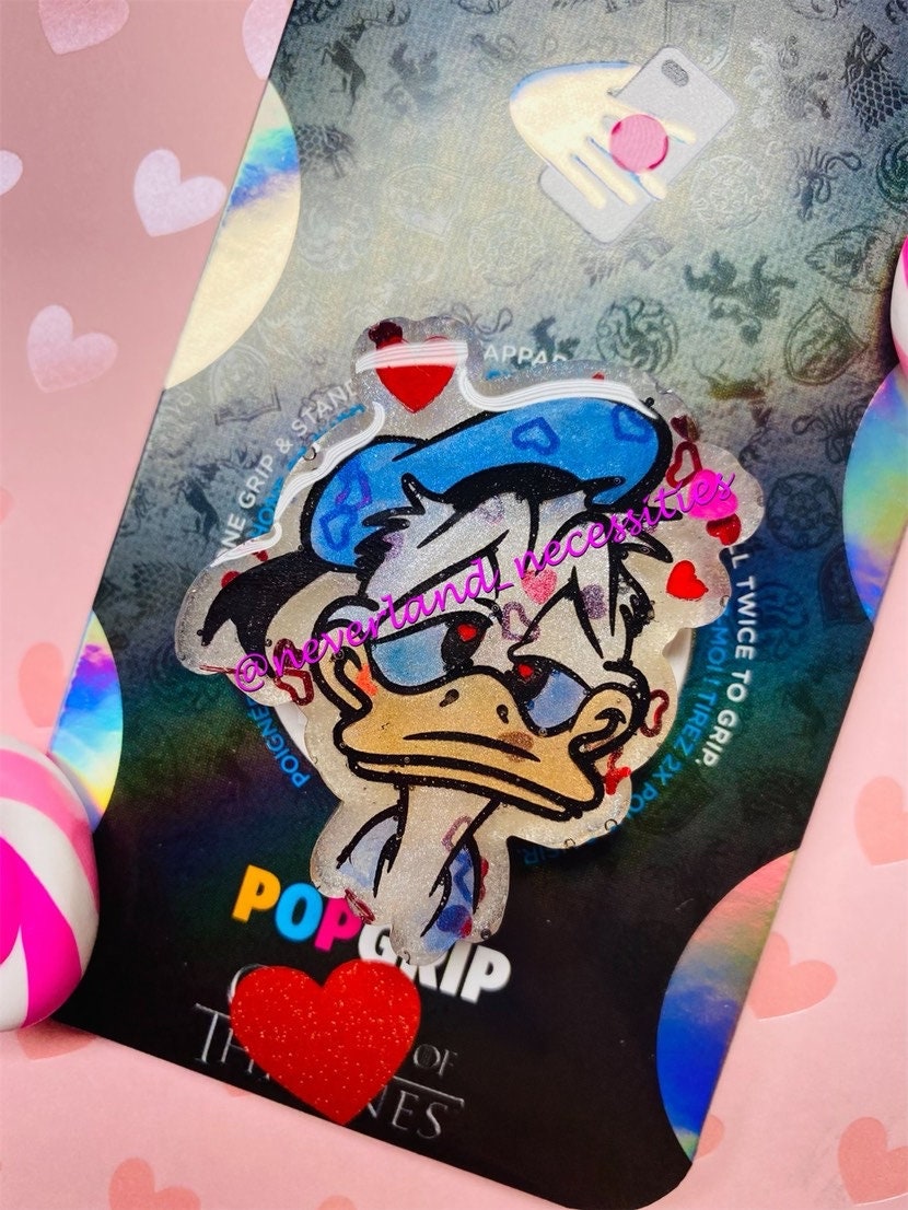 Lovestruck Donald! Duck in Love Phone Grip or Badge Reel - Fab 5 Socket for your Phone!