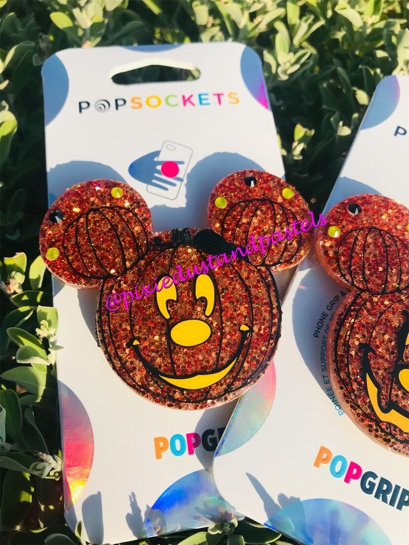 It's Halloween Time! Mickeys Pumpkin Party Phone Socket or Badge Reel Halloween Phone Grip - Not so Scary Halloween Party!