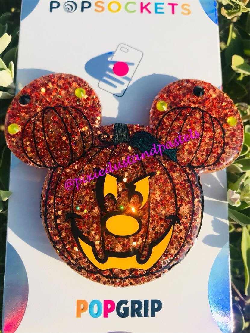 It's Halloween Time! Mickeys Pumpkin Party Phone Socket or Badge Reel Halloween Phone Grip - Not so Scary Halloween Party!