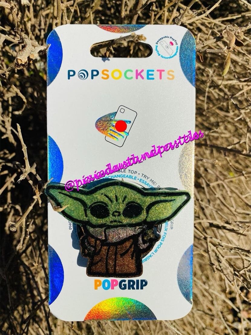 Baby, Yoda one for me! Baby Grogu Alien Child Phone socket or Badge Reel! Phone Grip pop for your phone!