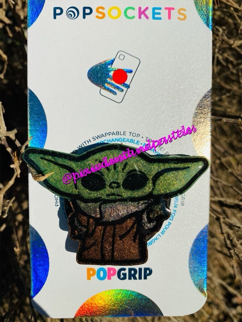 Baby, Yoda one for me! Baby Grogu Alien Child Phone socket or Badge Reel! Phone Grip pop for your phone!