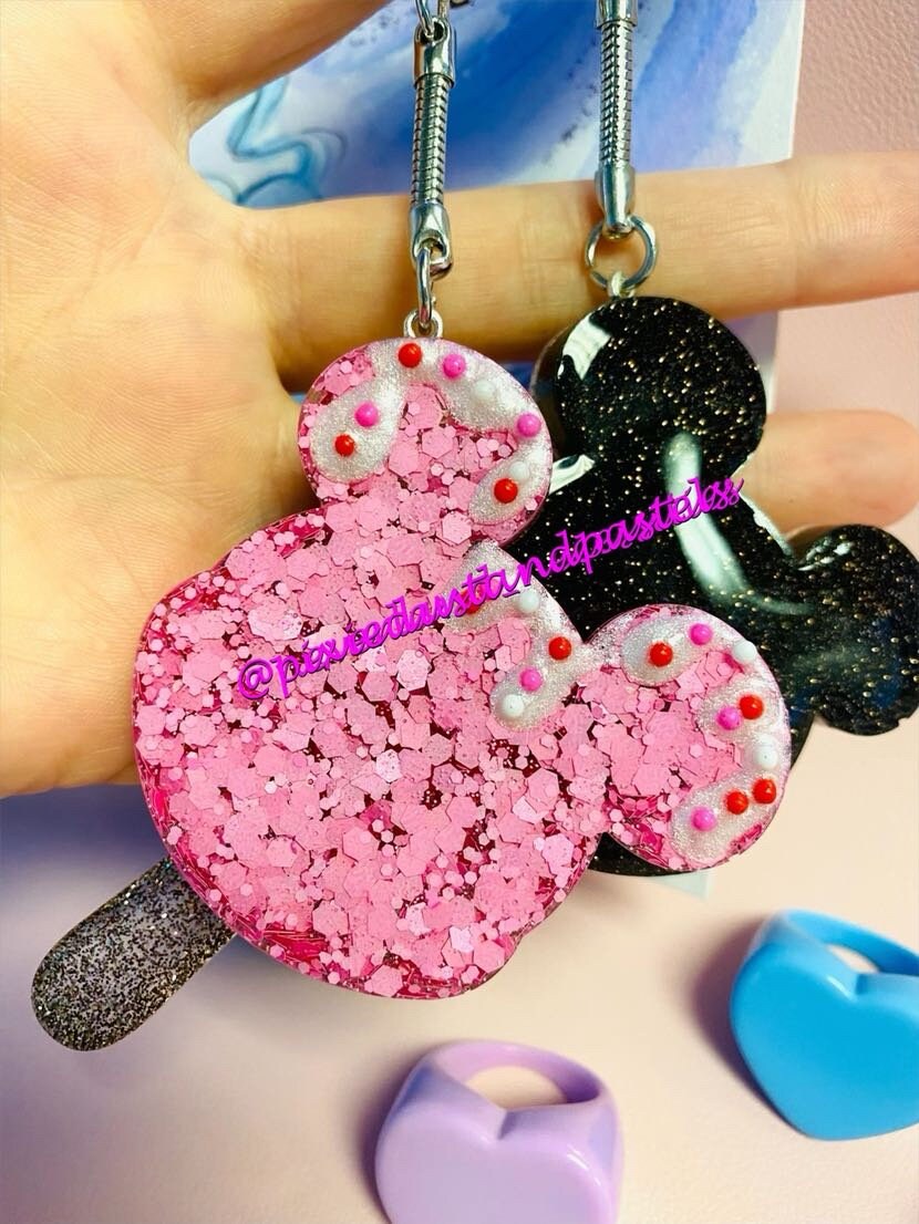 Sweets and Ice Cream! Mickey Bar Ice Cream Keychains - Glitter or Shimmer colors available