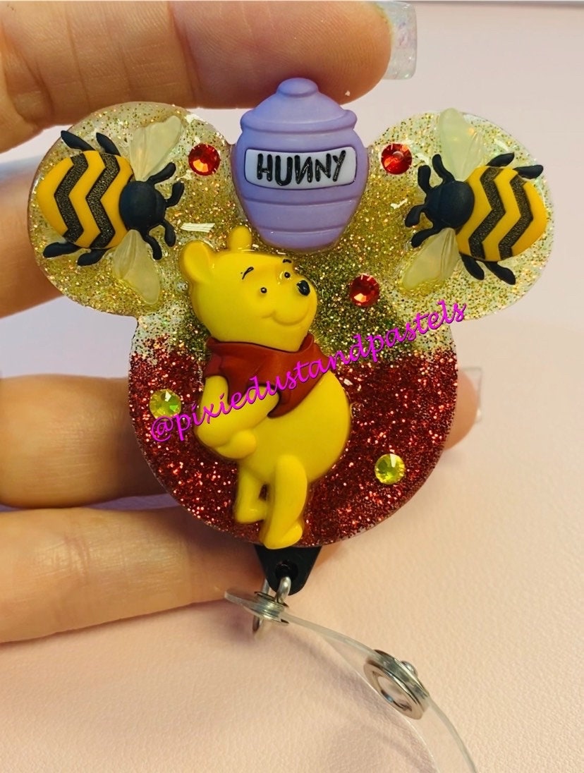 Pooh's Hunny Pot Phone Grip! Winnie the Pooh Phone Grip or Badge Reel