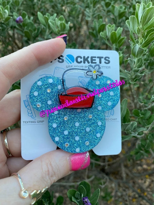 Polka Dots, Daisies, and Bows! Classic Minnie Mouse Badge Reel or Phone Grip for your phone!