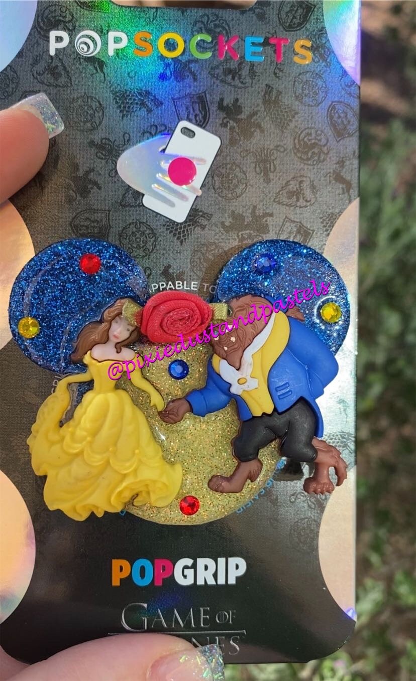 A tale as old as time...Belle and the Beast Phone Socket - Phone Grip - Badge Reel - Beauty and the Beast