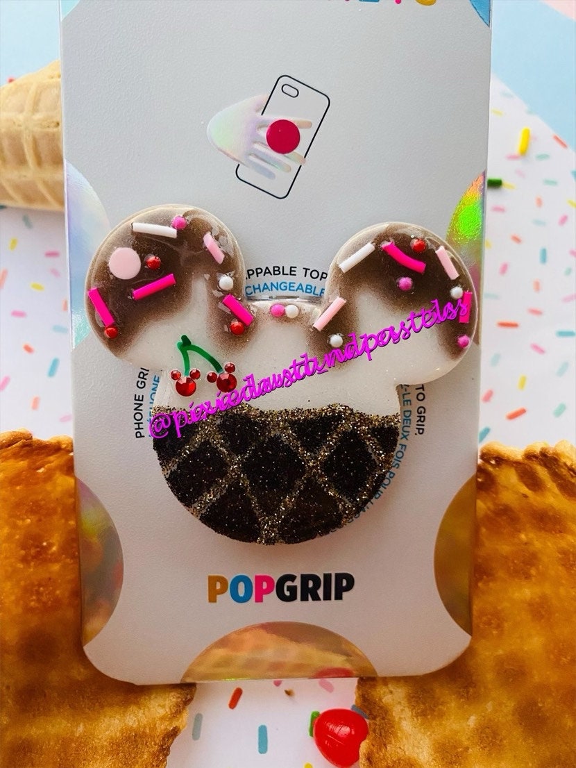 Mickey and Minnie's Ice Cream Shop! Waffle cones and Mickey Cherries! Phone Accessory Socket or Badge Reel