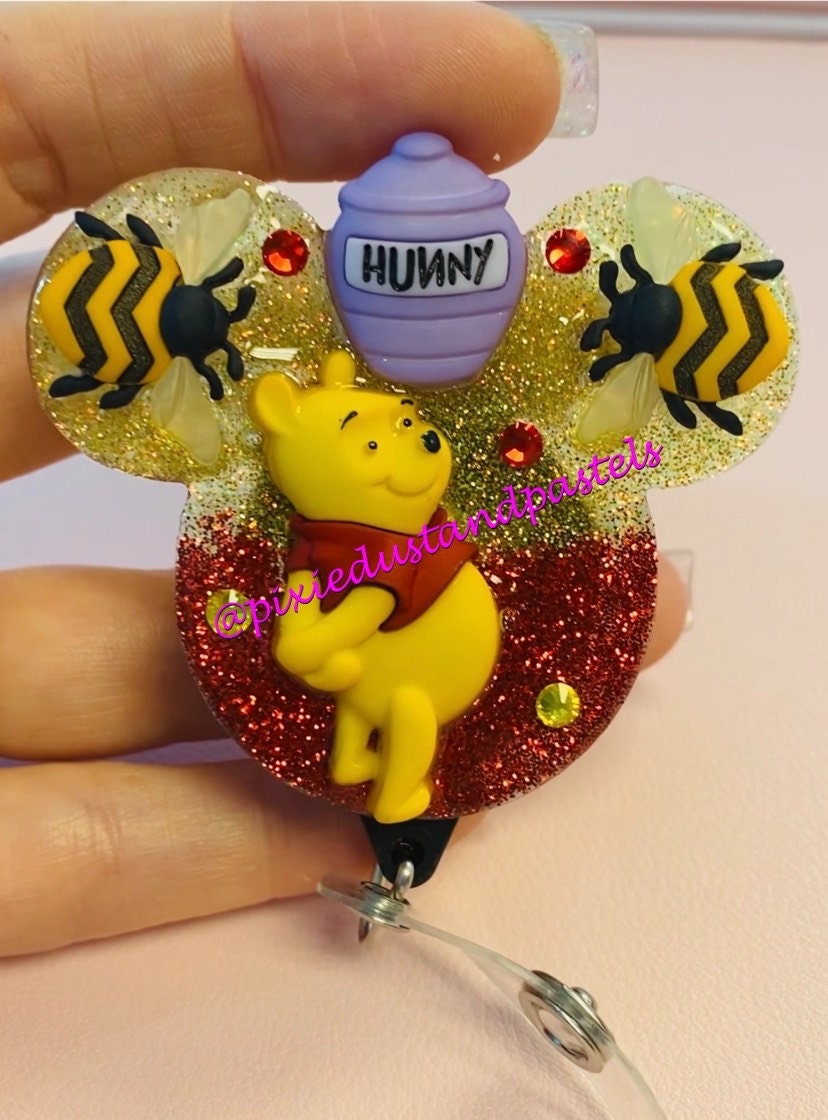 Pooh's Hunny Pot Phone Grip! Winnie the Pooh Phone Grip or Badge Reel