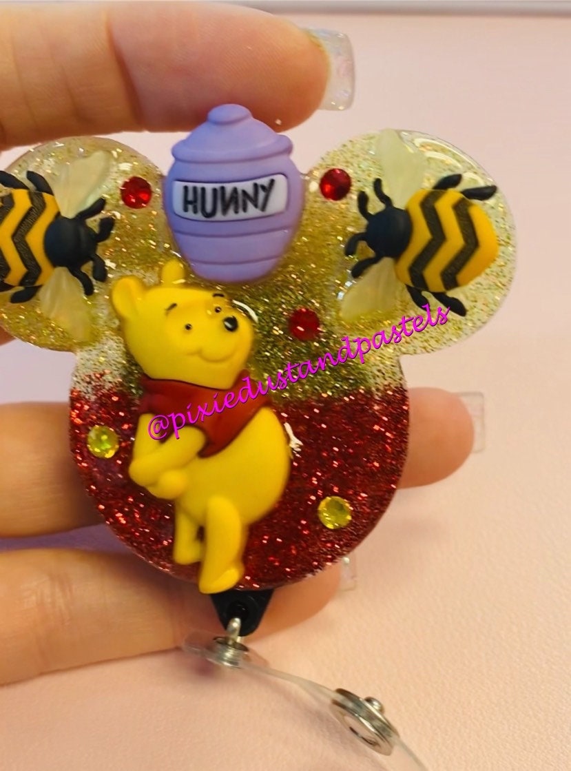 Pooh's Hunny Pot Phone Grip! Winnie the Pooh Phone Grip or Badge Reel