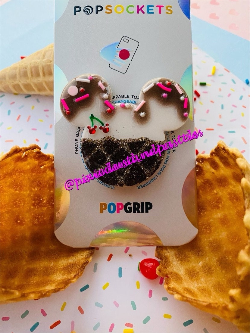 Mickey and Minnie's Ice Cream Shop! Waffle cones and Mickey Cherries! Phone Accessory Socket or Badge Reel