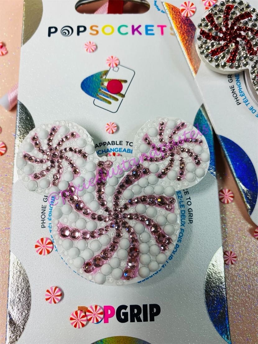 Peppermint Dreams Phone accessory or Badge Reel - Pure Bling Design! Beautiful for the Holidays!