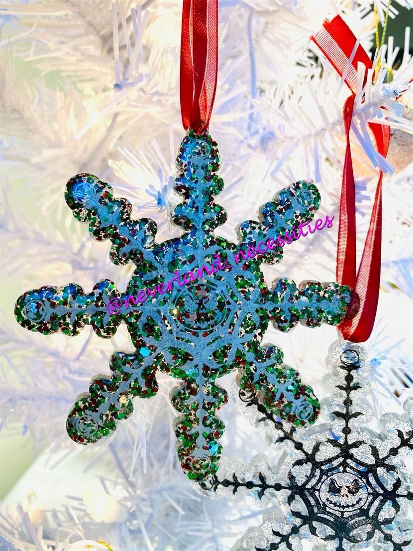 Jack Skellington Snowflake Christmas Coaster or Ornament - Choose your colors! Haunted Holidays Nightmare Before Christmas