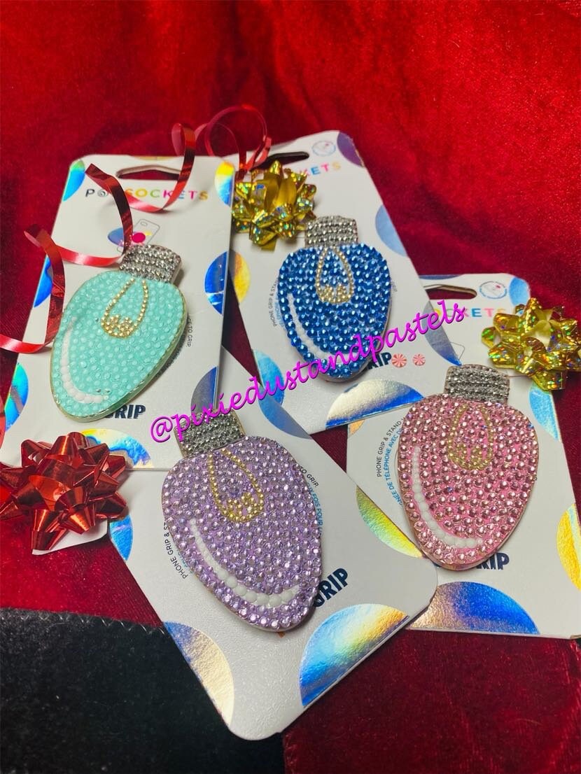 Shining Bright! Holiday Lights Bling Phone Accessory or Badge Reel - Choose your Color!