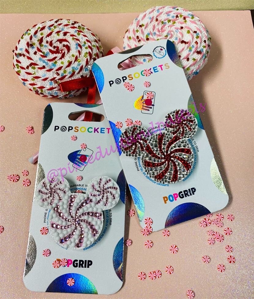 Peppermint Dreams Phone accessory or Badge Reel - Pure Bling Design! Beautiful for the Holidays!