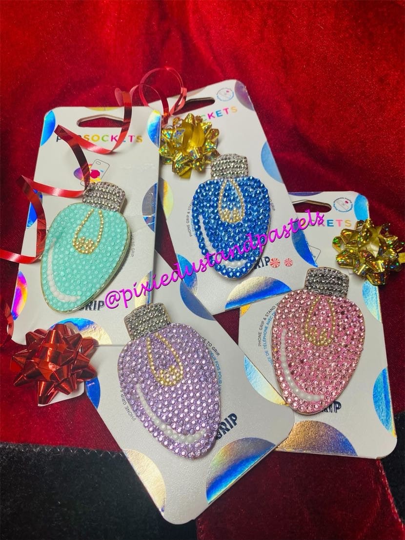 Shining Bright! Holiday Lights Bling Phone Accessory or Badge Reel - Choose your Color!